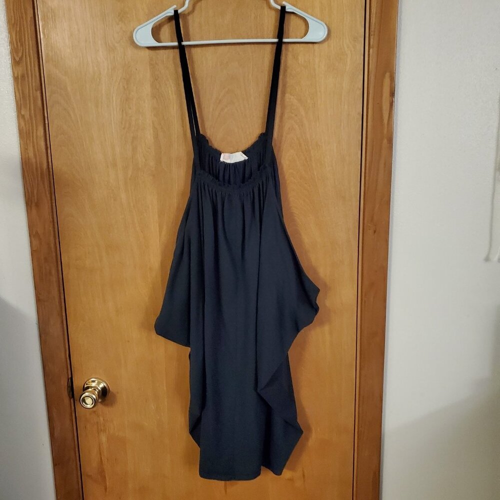 Free People Beach Cover Up Dress Midi Women's XL Black Spaghetti Strap EUC